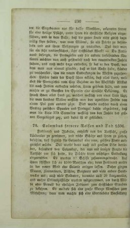 Columbus fernere Reisen und Tod 1506