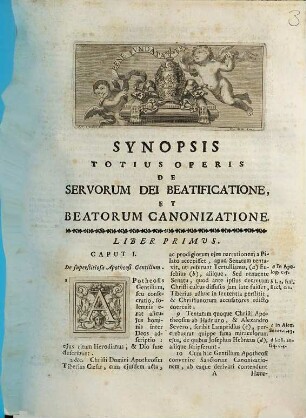 Benedicto XIV. Pont. Opt. Max. Doctrinam De Servorum Dei Beatificatione Et Beatorum Canonizatione. [1]
