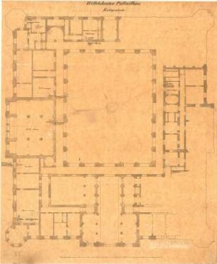 Gärtner, Friedrich von; München; Wittelsbacherpalast - Grundriss EG