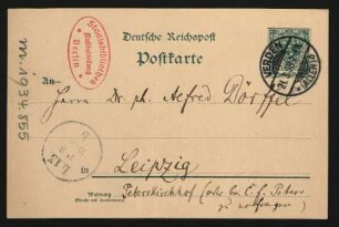 Postkarte an Alfred Dörffel : 21.03.1898