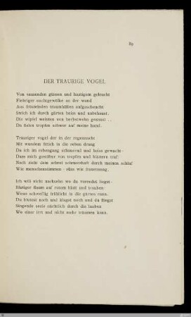 Der traurige Vogel