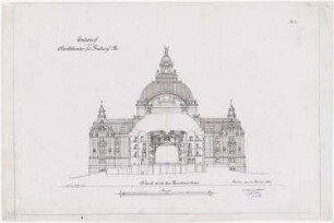 Stadttheater, Freiburg: Querschnitt durch den Zuschauerraum 1:200