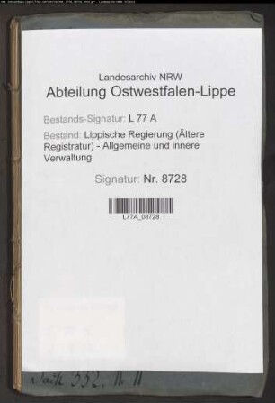 Landstraße (Chaussee) von Lemgo nach Blomberg (Straßenzug II), Bd. 2
