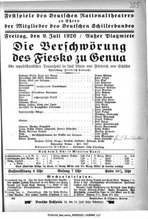 Die Verschwörung des Fiesko zu Genua