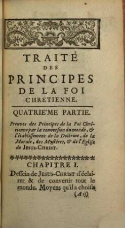 Traité Des Principes De La Foy Chrétienne, 4