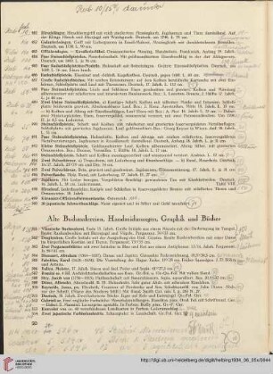 Alte Buchmalereien, Handzeichnungen, Graphik und Bücher (Nr. 501-532)