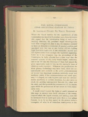 The Royal Commission upon Decentralization in India.
