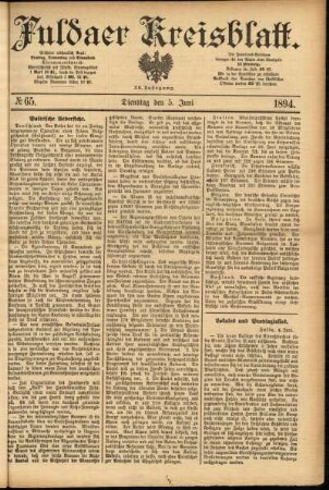 Ausgabe vom Dienstag, den 05. Juni 1894.