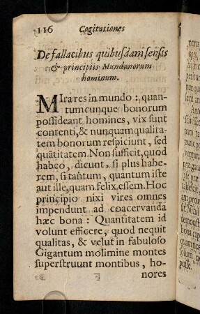 116-122, De fallacibus quibusdam sensis & principiis Mundanorum hominum.