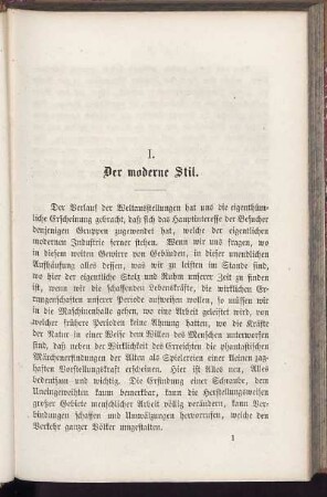 I. Der moderne Stil.