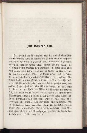 I. Der moderne Stil.