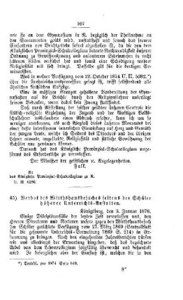 Verbot des Wirthshausbesuches seitens der Schüler höherer Unterrichts-Anstalten : [III. Gymnasial- und Real-Lehranstalten]