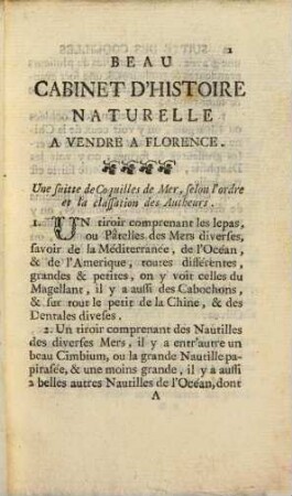 Le beau Cabinet d'Histoire naturelle à Florence