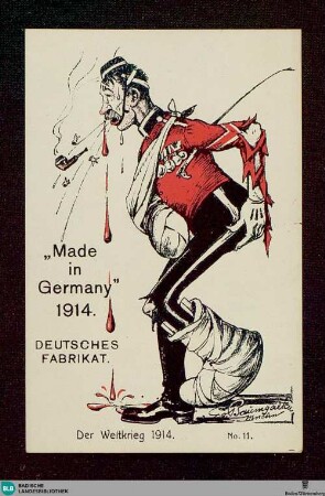 „Made in Germany“ 1914. Deutsches Fabrikat : Propaganda-Postkarte