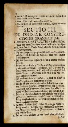 Sectio III. De Ordine Constructionis Grammaticae
