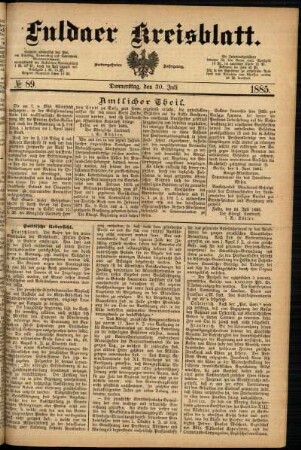 Ausgabe vom Donnerstag, den 30. Juli 1885.