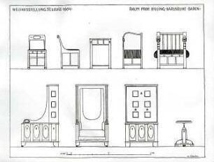 Billing, Hermann; St. Louis (Missouri, USA); Weltausstellung 1904, Raum Prof. Billing (Musikraum) - Möbel