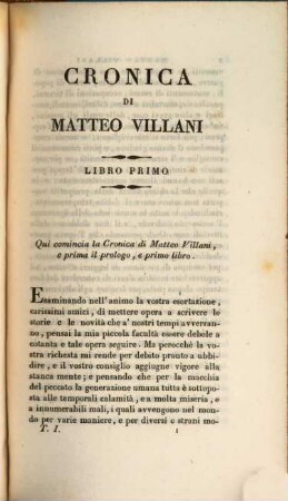 Cronica di Matteo Villani : a miglior lezione ridotta coll'aiuto de testi a penna. 1