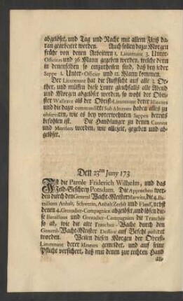 Den 23ten Juny 173