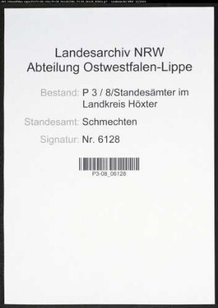 Sterberegister Standesamt Schmechten