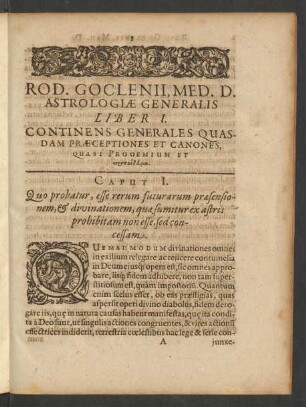 Rod. Goclenii ... Astrologiae Generalis
