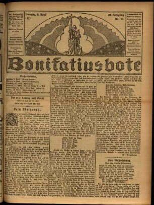 Ausgabe vom Sonntag, den 08. April 1923.