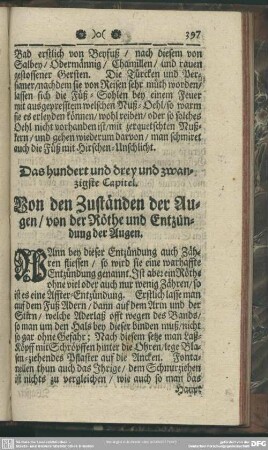 Das hundert und drey und zwanzigste Capitel. Von den Zuständen der Augen, von der Röthe und Entzündung der Augen