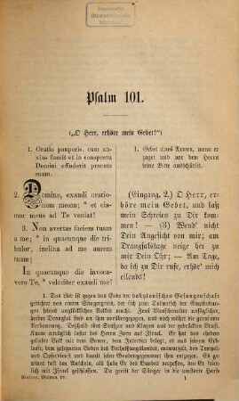 Psallite sapienter : "Psallieret weise!" ; Erklärung der Psalmen im Geiste des betrachtenden Gebets und der Liturgie ; dem Klerus und Volk gewidmet, 4. Psalm CI - CXX
