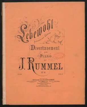 Lebewohl : Polonaise von Gödecke ; divertissement pour piano ; op. 31