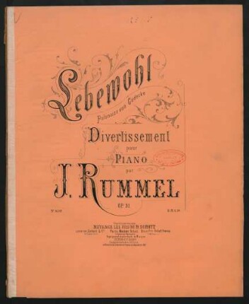 Lebewohl : Polonaise von Gödecke ; divertissement pour piano ; op. 31