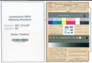 Entnazifizierung Friedrich Asche , geb. 09.04.1900 (Werkmeister)
