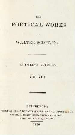 Vol. 8: The poetical works of Walter Scott, Esq.