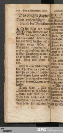 Das Sechste Capitel. Vom rechtmäßigen Gebrauch des Reichthums.