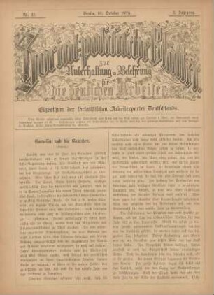 Nr. 42. Berlin, 16. October 1875. 3. Jahrgang.