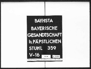 Die Beteiligung des bayerischen Gesandten beim Päpstlichen Stuhl bei Pilgerempfängen im Vatikan.