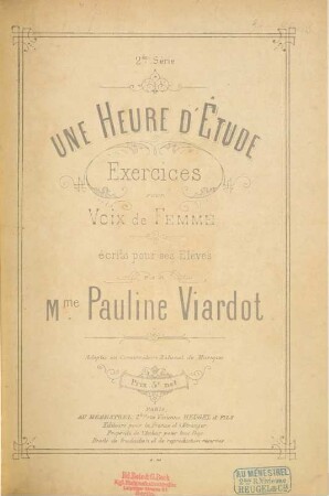 Une heure d'étude : exercices pour voix de femme ; écrits pour ses élèves, 2