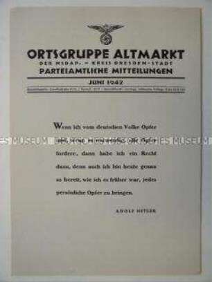 Mitteilungsblatt der NSDAP-Ortsgruppe Dresden-Altmarkt