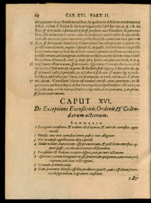Caput. XVI. De Exceptione Excußionis, Ordinis, et Cedendarum actionum.