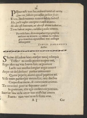 IV. [Prima mihi vox hac redeunti venit ad aures, ...]