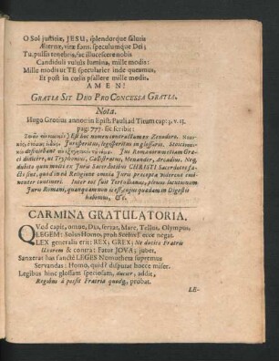 Carmina Gratulatoria.