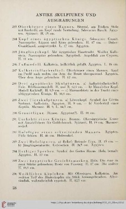 Antike Skulpturen und Ausgrabungen (Nr. 283-309)