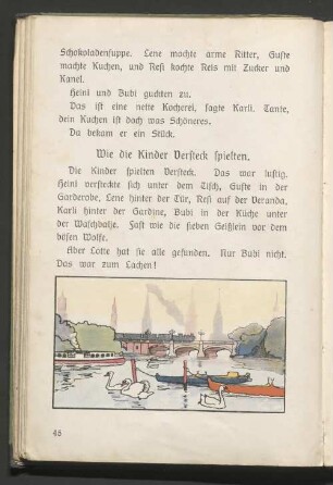 Wie die Kinder Versteck spielten.