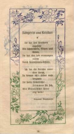 Sänger und Kritiker