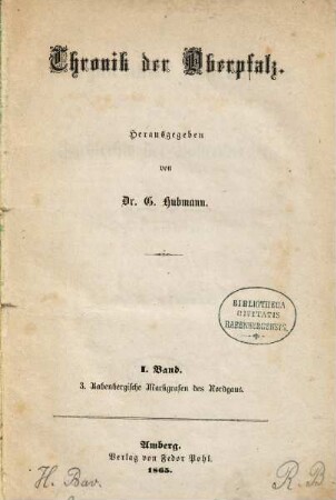 Chronik der Oberpfalz, 1,3. Der Nordgau unter Markgrafen aus dem Geschlechte der Babenberger
