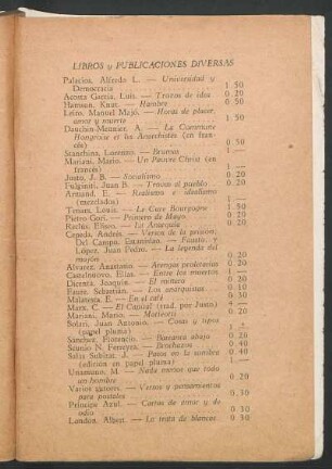 [Programa de publicationes de Editorial Claridad]