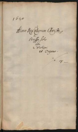 Alme rex caelorum Christe; B, strings, bc; F-Dur