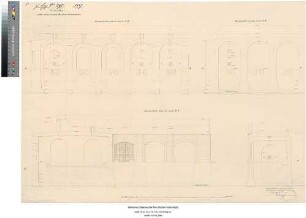 Bastion Bonifaz [der Festung Mainz]: Ansichten und Schnitte, Bl. 3-9