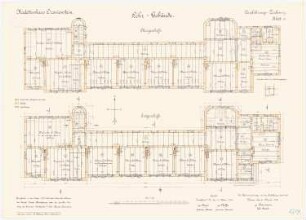 Kadettenhaus, Oranienstein: Lehrgebäude: Grundriss Erdgeschoss Obergeschoss 1:100