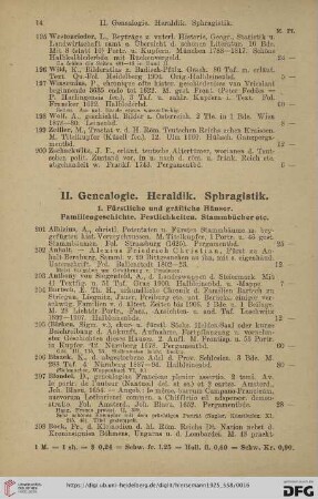 II. Genealogie. Heraldik. Sphragistik (Nr. 201 - 843)