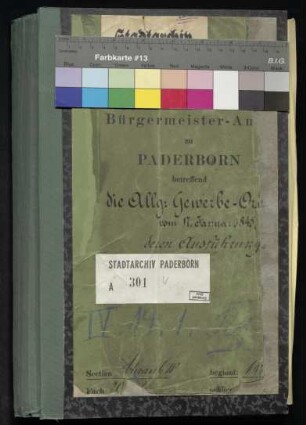 Allgemeine Gewerbe-Ordnung vom 17.01.1845 und deren Ausführung